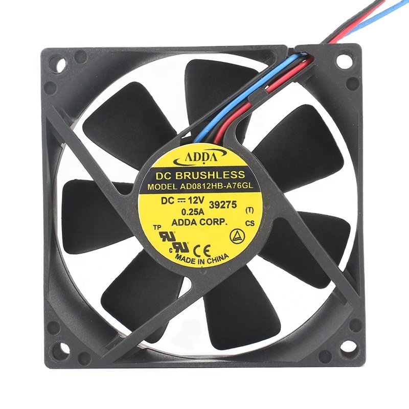 Original ADDA 48V 24V 5V DC12V 0.25A EC AC 80x80x25MM 8025 8CM 3-wire High-air Volume Inverter Mute AD0812HB-A76GL Cooling Fan